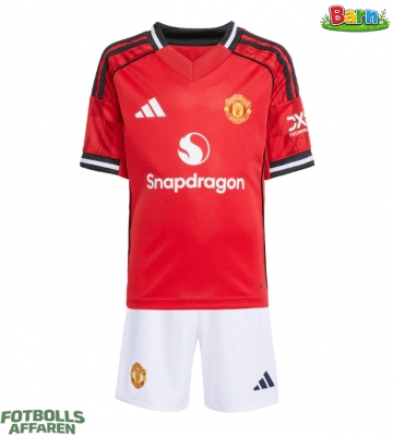 Manchester United Hemmaställ Barn 2025-26 Kortärmad (+ Korta byxor)